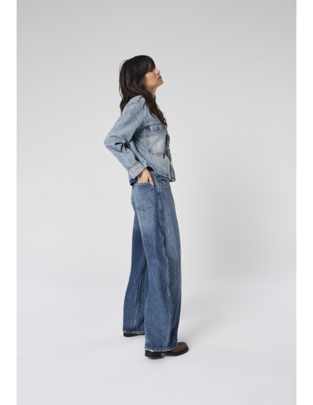 Jean Barrel Dark Bleu Denim ONLTAYLOR Longueur 32 ONLY - 3 | ABAJO
